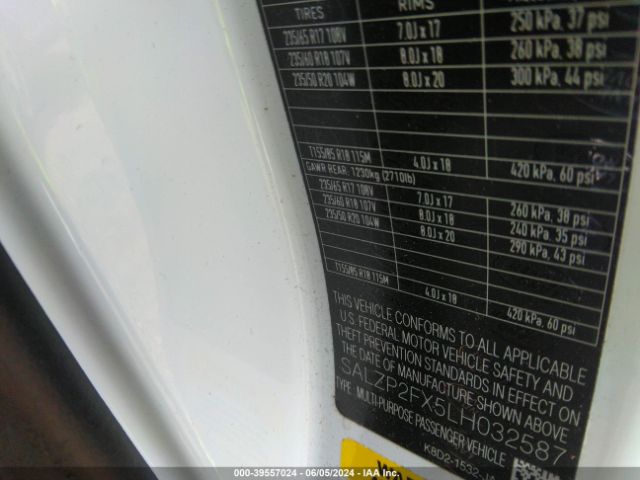 SALZP2FX5LH032587 Land Rover Range Rover Evoque Se