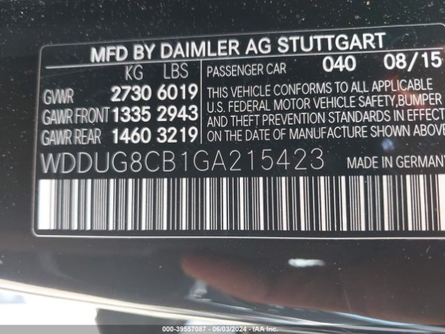 WDDUG8CB1GA215423 Mercedes-Benz S 550