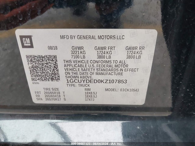 Chevrolet Silverado 1500 Lt 2019 1GCUYDED0KZ107853 Image 9