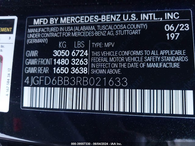 4JGFD6BB3RB021633 Mercedes-Benz Amg Gle 53 Coupe 4matic+