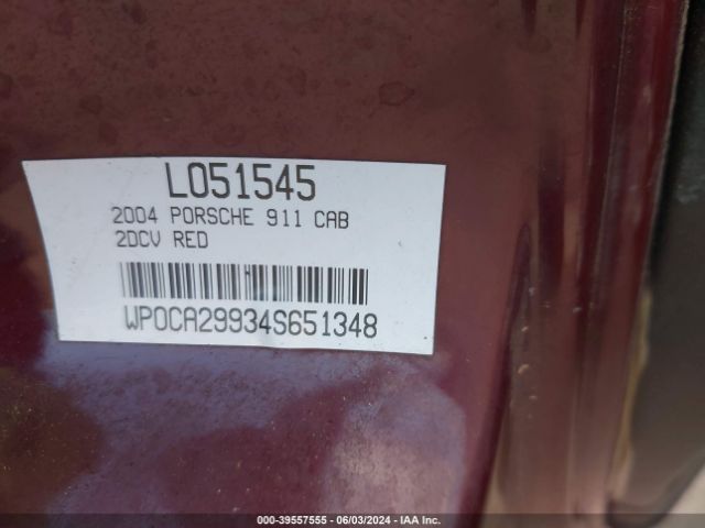 2004 PORSCHE 911 WP0CA29934S651348 Photo 8