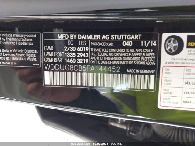 WDDUG8CB5FA144452 Mercedes-Benz S 550