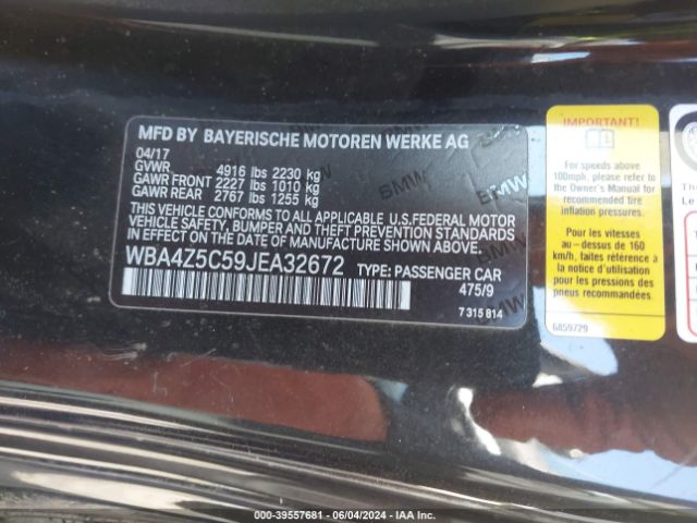 WBA4Z5C59JEA32672 BMW 440I