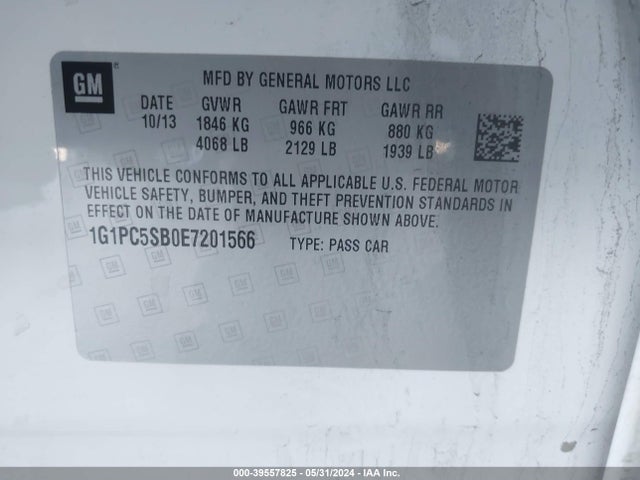 Chevrolet Cruze 1lt Auto 2014 1G1PC5SB0E7201566 Image 9