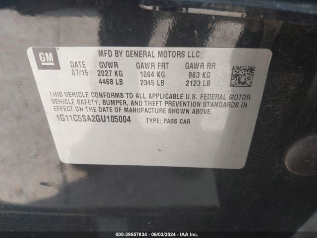 1G11C5SA2GU105004 Chevrolet Malibu Limited Lt