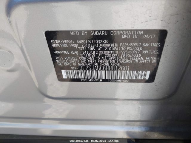 JF2SJABC6HH812601 Subaru Forester 2.5i