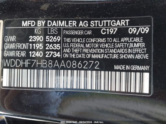 2010 MERCEDES-BENZ E 63 AMG WDDHF7HB8AA086272 Photo 8