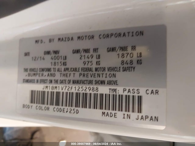 Mazda Mazda3 I Touring 2015 JM1BM1V72F1252988 Image 9
