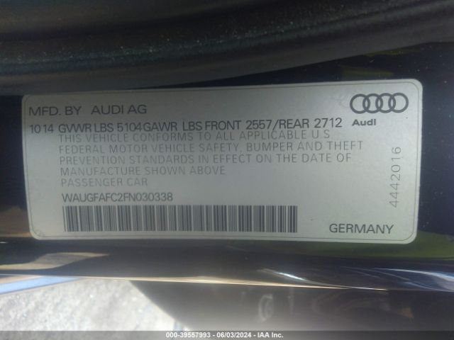 WAUGFAFC2FN030338 Audi A6 2.0t Premium