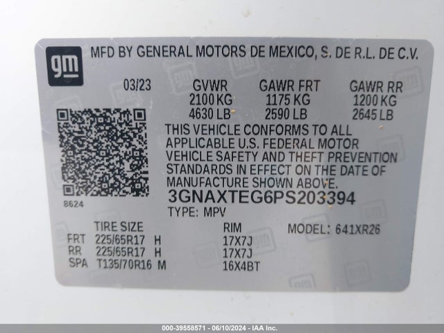 Chevrolet Equinox Awd 2fl 2023 3GNAXTEG6PS203394 Image 9