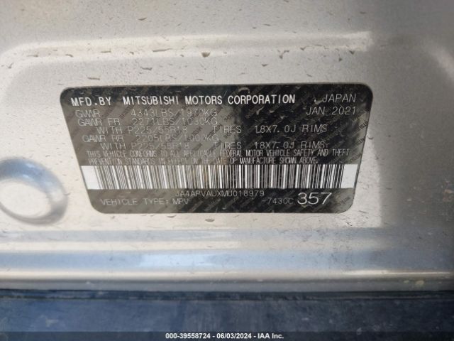 JA4APVAUXMU018979 Mitsubishi Outlander Sport 2.0 Se 2wd