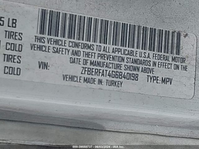 ZFBERFAT4G6B40198 RAM Promaster City Tradesman