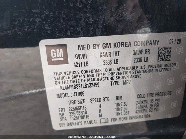 KL4MMBS21LB132459 Buick Encore Gx Fwd Preferred
