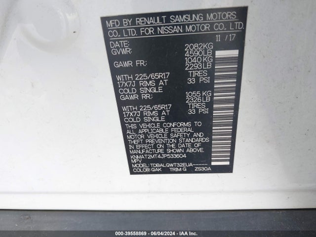 Nissan ROGUE SV 2018 KNMAT2MT4JP533604 Image 9