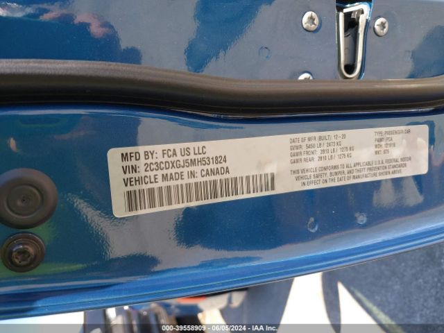 2C3CDXGJ5MH531824 Dodge Charger Scat Pack Rwd