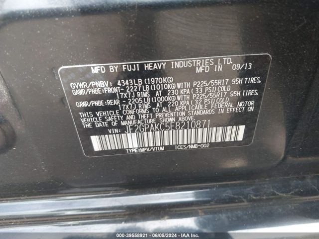 JF2GPAKC5E8210871 Subaru Xv Crosstrek 2.0i Limited