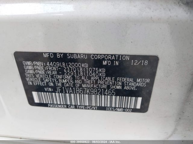 JF1VA1B67K9821465 Subaru Wrx Premium