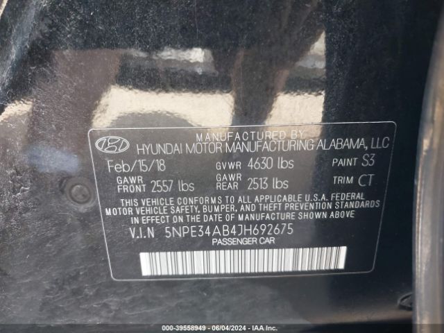 5NPE34AB4JH692675 Hyundai Sonata Sport 2.0t