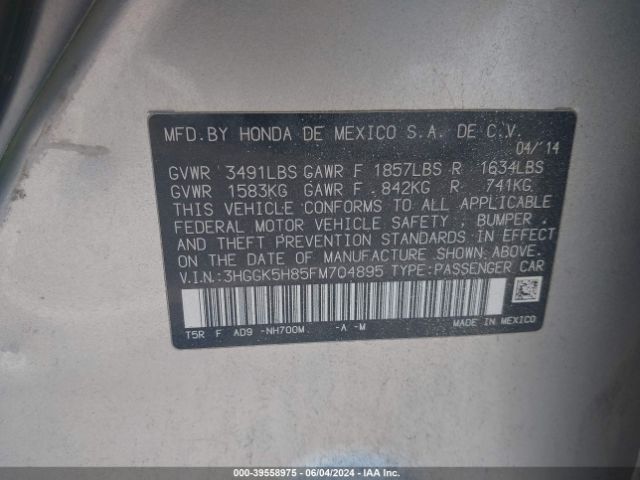 3HGGK5H85FM704895 Honda Fit Ex/ex-l