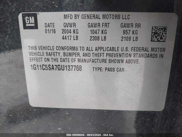 Chevrolet Malibu Limited Lt 2016 1G11C5SA7GU137768 Image 9