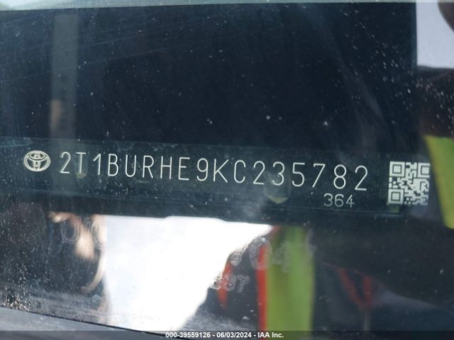 2T1BURHE9KC235782 Toyota Corolla Xle