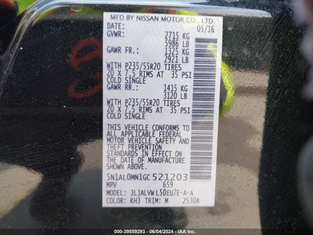 5N1AL0MN1GC521203 Infiniti QX60