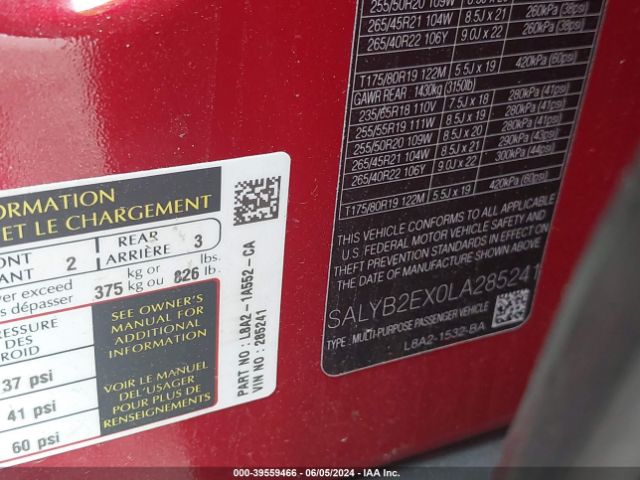 SALYB2EX0LA285241 Land Rover Range Rover Velar P250 S