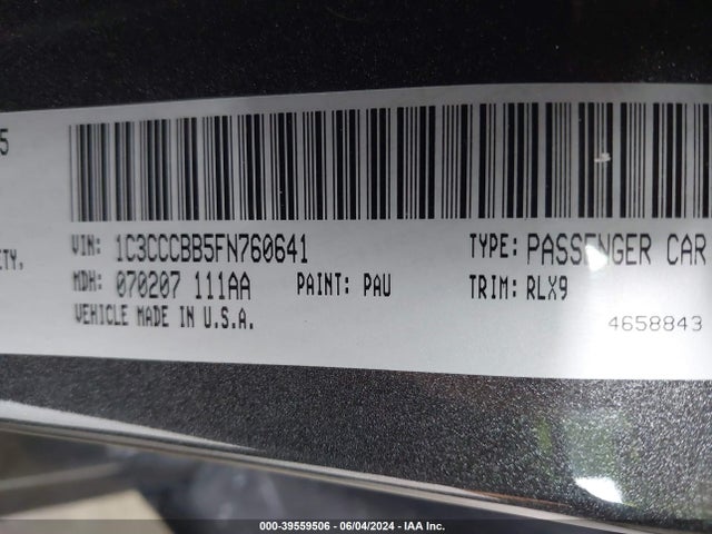1C3CCCBB5FN760641 Chrysler 200 S