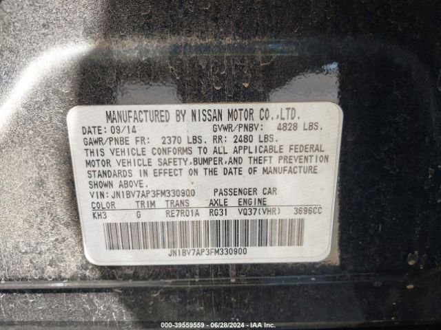 JN1BV7AP3FM330900 Infiniti Q50 Premium
