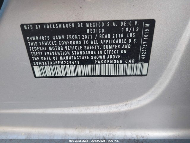 3VW2K7AJ8EM226419 Volkswagen Jetta 2.0l S