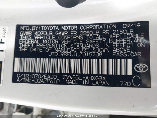 Toyota Prius Xle Awd-e 2020 JTDL9RFU1L3015708 Image 9