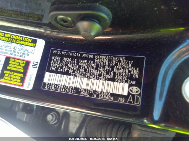 Toyota COROLLA LE 2017 2T1BURHE7HC872565 Image 9