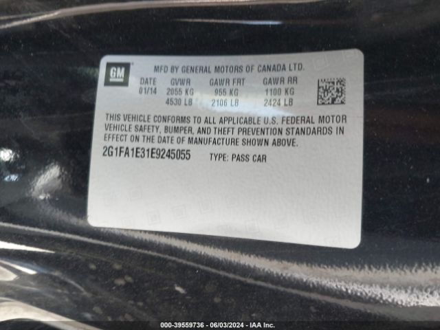 2G1FA1E31E9245055 Chevrolet Camaro 2ls