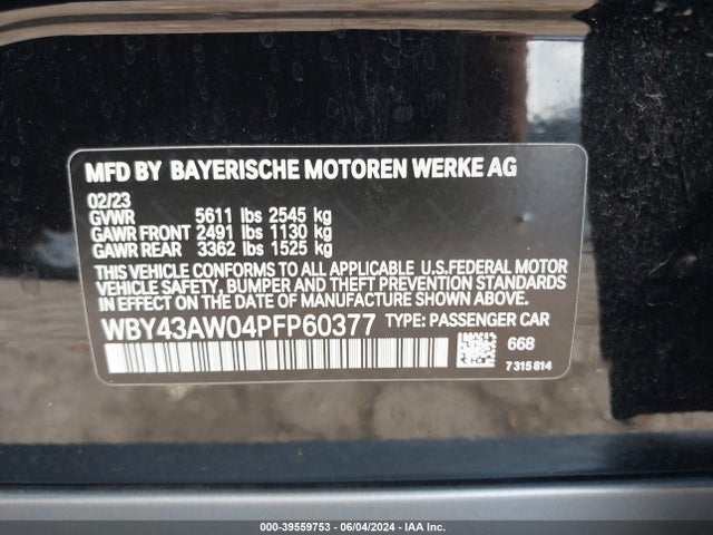 WBY43AW04PFP60377 BMW I4 Edrive35