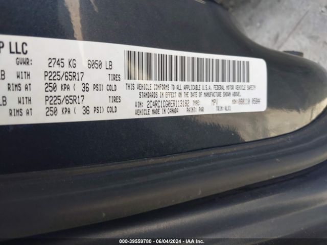 2C4RC1CG0ER113182 Chrysler Town & Country Touring-l