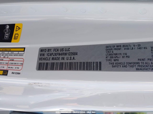1C4PJXFN4RW122684 Jeep Wrangler 4-door Rubicon 4x4