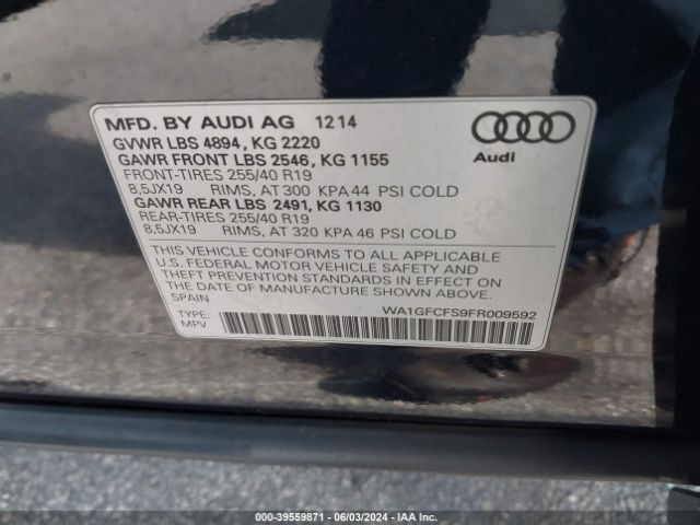 WA1GFCFS9FR009592 Audi Q3 2.0t Premium Plus