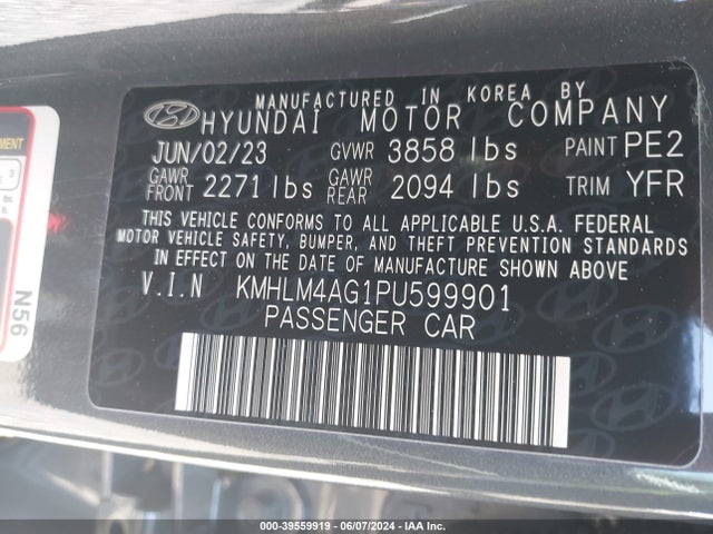 Hyundai ELANTRA SEL 2023 KMHLM4AG1PU599901 Image 9