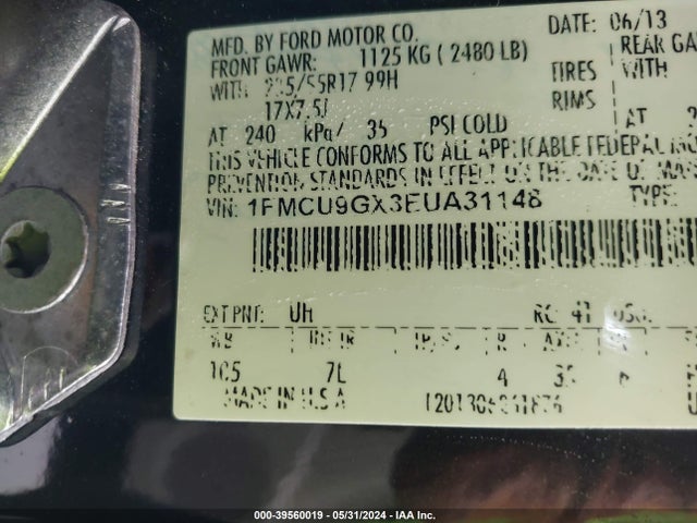 Ford ESCAPE SE 2014 1FMCU9GX3EUA31148 Image 9