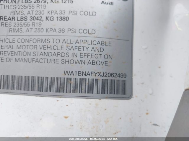 WA1BNAFYXJ2062499 Audi Q5 2.0t Premium/2.0t Tech Premium