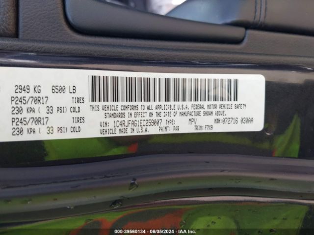 1C4RJFAG1EC259007 Jeep Grand Cherokee Laredo