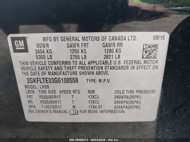 2GKFLTE33G6108558 GMC Terrain Sle-2