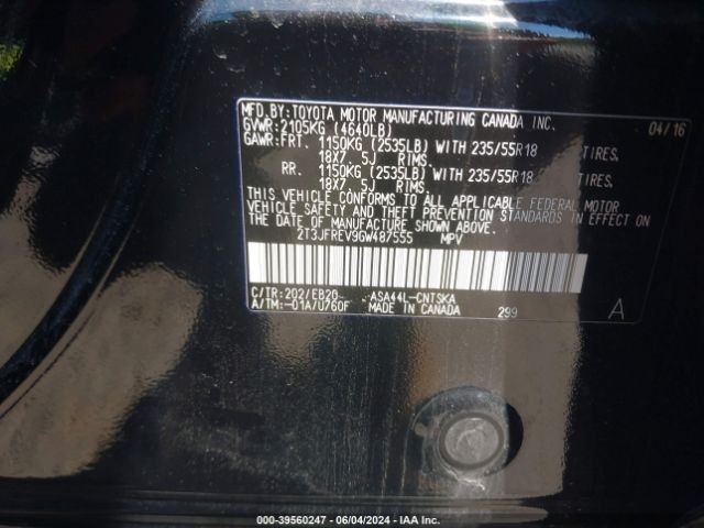 2T3JFREV9GW487555 Toyota RAV4 SE