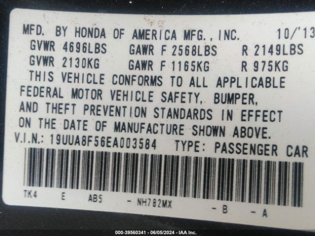 19UUA8F56EA003584 Acura Tl 3.5