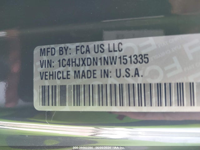 1C4HJXDN1NW151335 Jeep Wrangler Unlimited Sport 4x4
