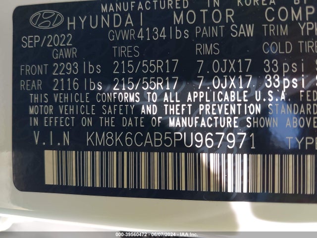Hyundai Kona Sel 2023 KM8K6CAB5PU967971 Image 9