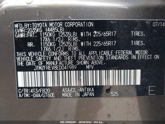 Toyota RAV4 LE 2014 JTMZFREV8ED041989 Image 9