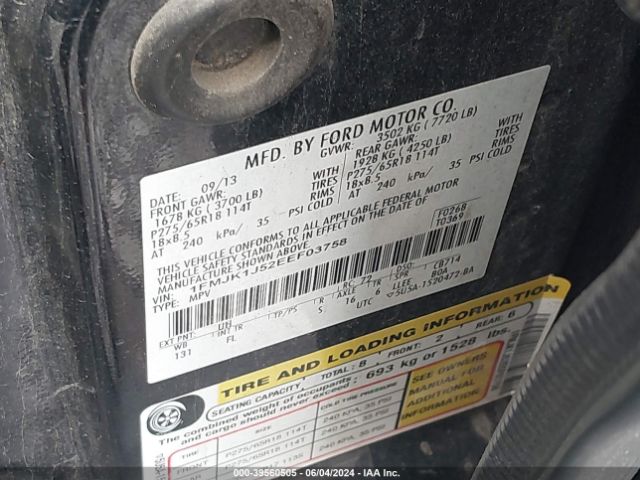 1FMJK1J52EEF03758 Ford Expedition El Xlt