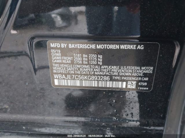 WBAJE7C56KG893286 BMW 540i Xdrive
