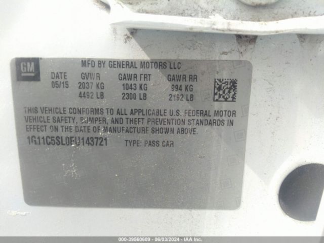 1G11C5SL0FU143721 Chevrolet MALIBU 1LT
